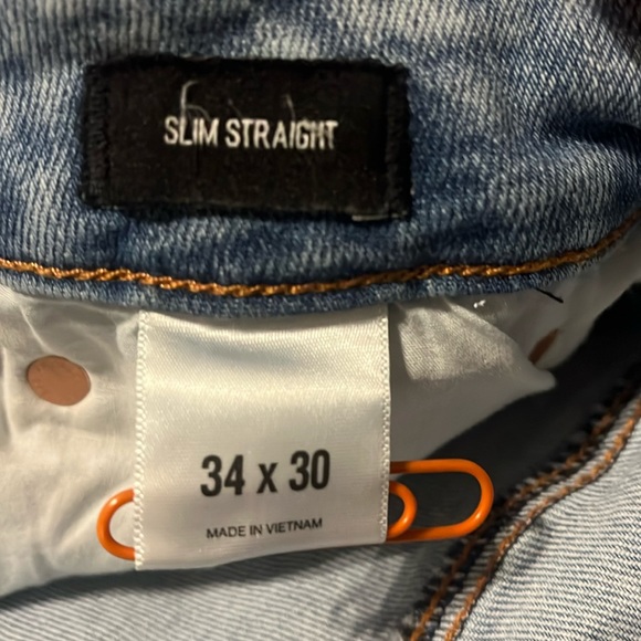 Express Men’s Slim Straight Light Wash Low Stretch Jeans, Size 34x30, EUC - Picture 3 of 11